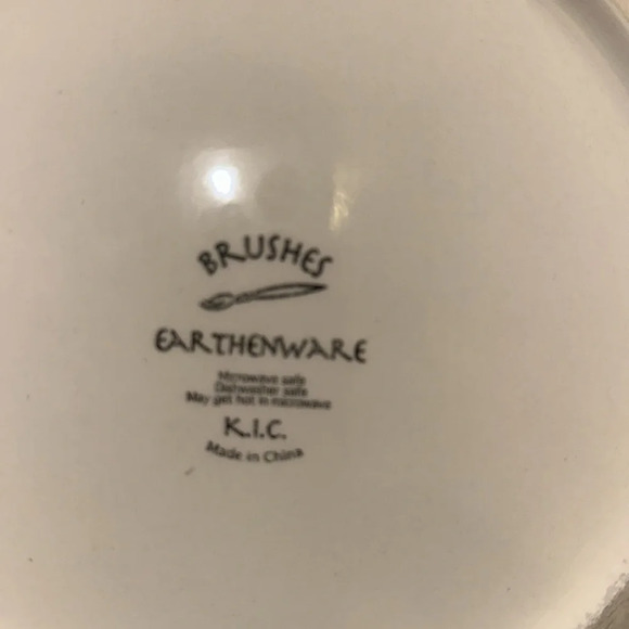 KIC Brushes Hand Painted Earthenware K.I.C. 10” Large Serving Salad Bowl - Picture 13 of 15